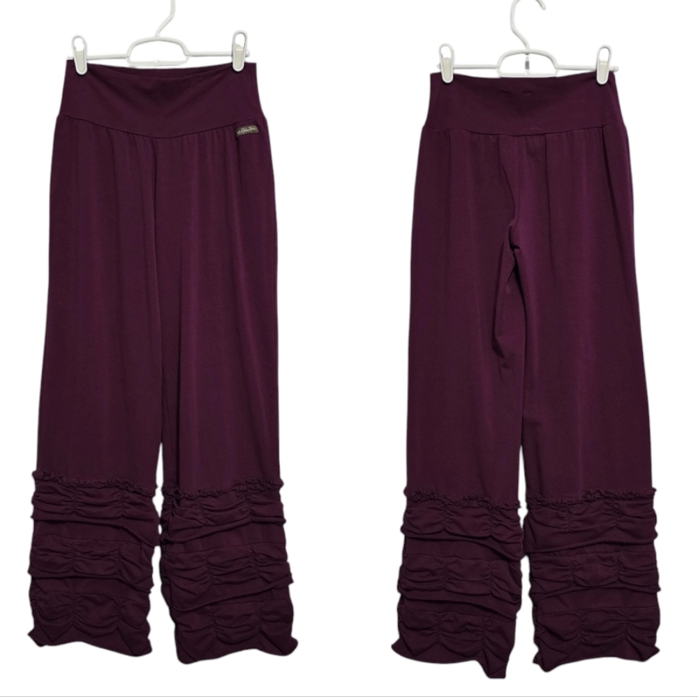 Matilda Jane plum ruffled hem casual stretch pants - Picture 1 of 5